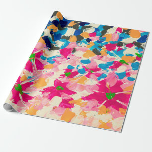 abstract oil painting on canvas. Multi colored wa Wrapping Paper