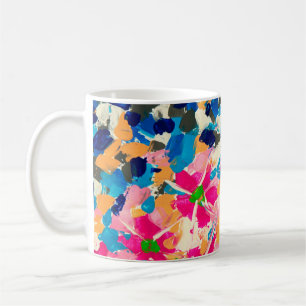 abstract oil painting on canvas. Multi coloured w Coffee Mug