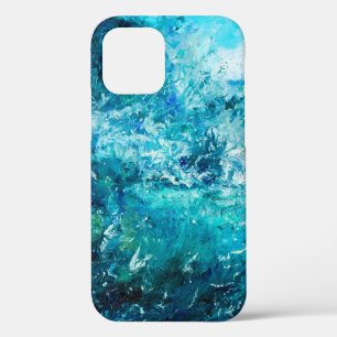 abstract oil painting showing waves in ocean or s iPhone 12 case