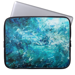  abstract oil painting showing waves in ocean or s laptop sleeve