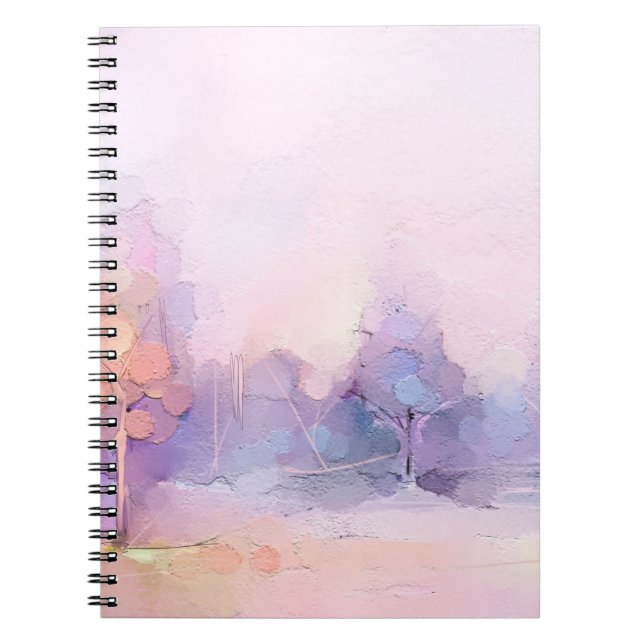 Abstract oil painting winter forest landscape. Sem Notebook (Front)