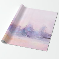 Abstract oil painting winter forest landscape. Sem