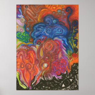 Abstract Oil Pastel Poster