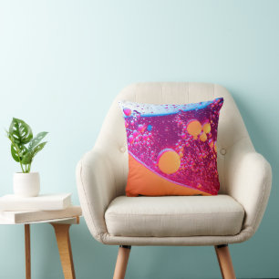 Abstract Oil Slick Pattern - Iridescent Modern Cushion