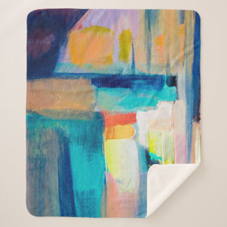 Abstract Oil-Texture Artistry Sherpa Blanket