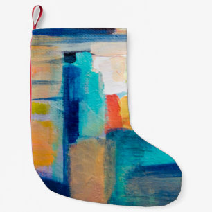 Abstract Oil-Texture Artistry Small Christmas Stocking