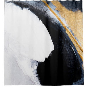 Abstract oil texture background. Abstract art gold Shower Curtain