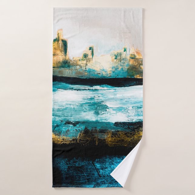 Abstract oil texture background. Paint on canvas.  Bath Towel (Bath Towel)