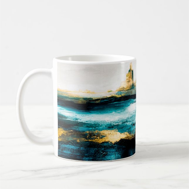 Abstract oil texture background. Paint on canvas.  Coffee Mug (Left)