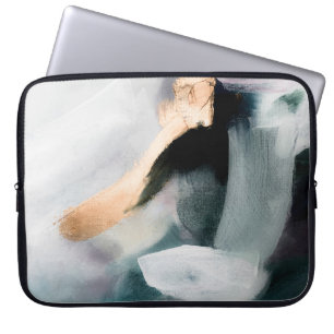 Abstract oil texture background. Paint on canvas.  Laptop Sleeve