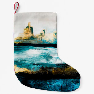 Abstract oil texture background. Paint on canvas.  Small Christmas Stocking
