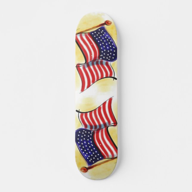 abstract old glory american flag skateboard deck (Front)
