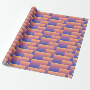 Abstract Ombre overlapping rectangles purple Wrapping Paper