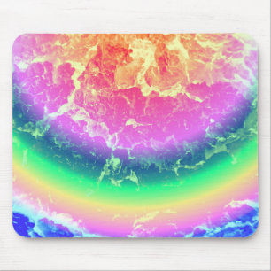 Abstract - On Fire with Psychedelic Rainbow Colour Mouse Pad