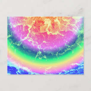 Abstract - On Fire with Psychedelic Rainbow Colour Postcard
