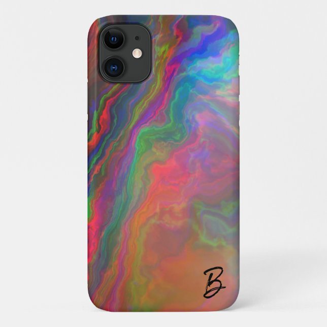 Abstract Opal Agate Personalised Phone Case (Back)