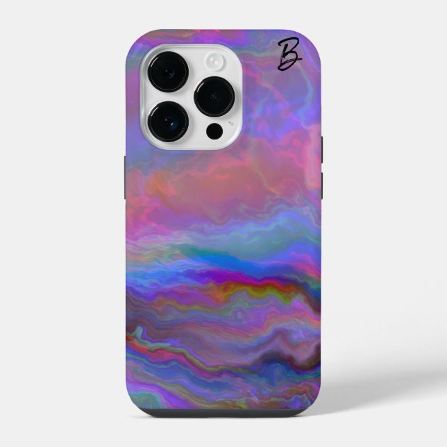 Abstract Opal Agate Personalised Phone Case (Back)