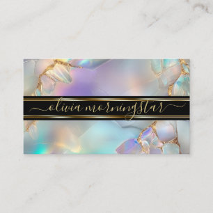 Abstract Opal Crystal Watercolor Business Card