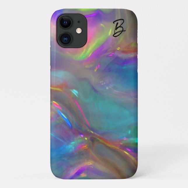 Abstract Opal Personalised Phone Case (Back)