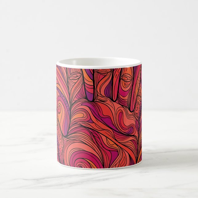 Abstract Open Hand Palm Sunset Orange Coffee Mug (Center)