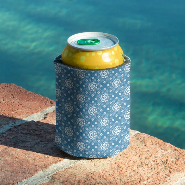 Abstract openwork floral pattern in light blue col can cooler (In Situ Pool)