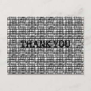 Abstract Optical Grid Thank You Postcards