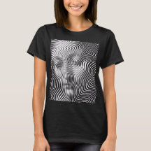 Abstract Optical Illusion Wave Portrait Women's T-