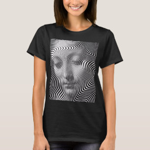 Abstract Optical Illusion Wave Portrait Women's T- T-Shirt