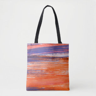 Abstract orange and blue background from watercolo tote bag