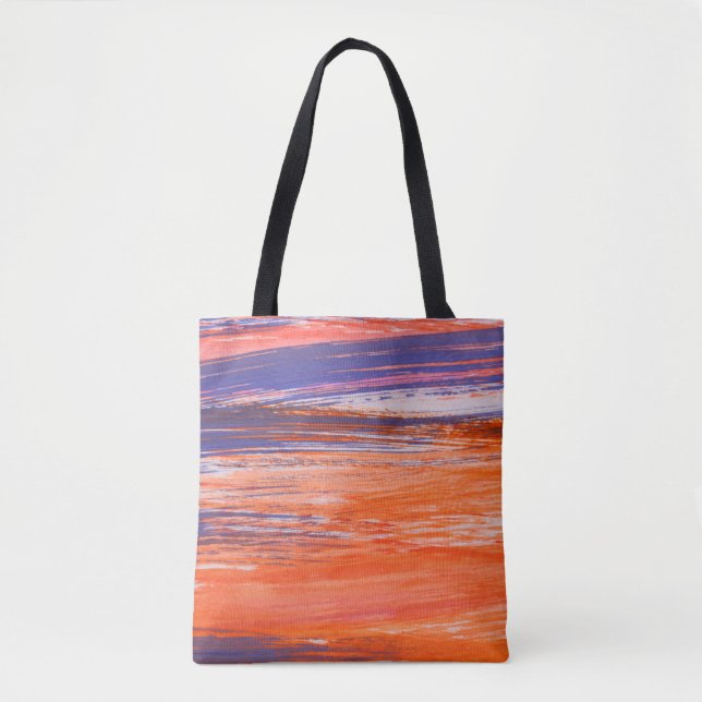 Abstract orange and blue background from watercolo tote bag (Front)