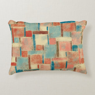 Abstract Orange and Brown Geometric Decorative Cushion