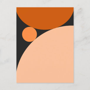 Abstract Orange and Peach Circles Postcard