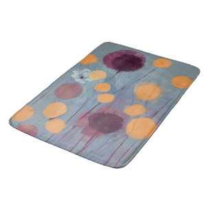 Abstract orange and pink flowers  bath mat