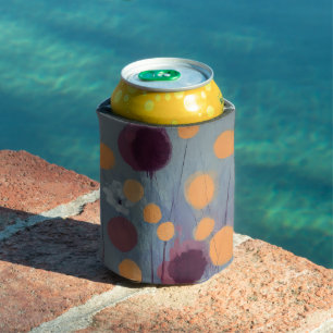 Abstract orange and pink flowers can cooler