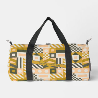 Abstract Orange and Pink Geometric Duffle Bag