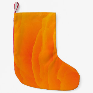Abstract orange background colourful small christmas stocking