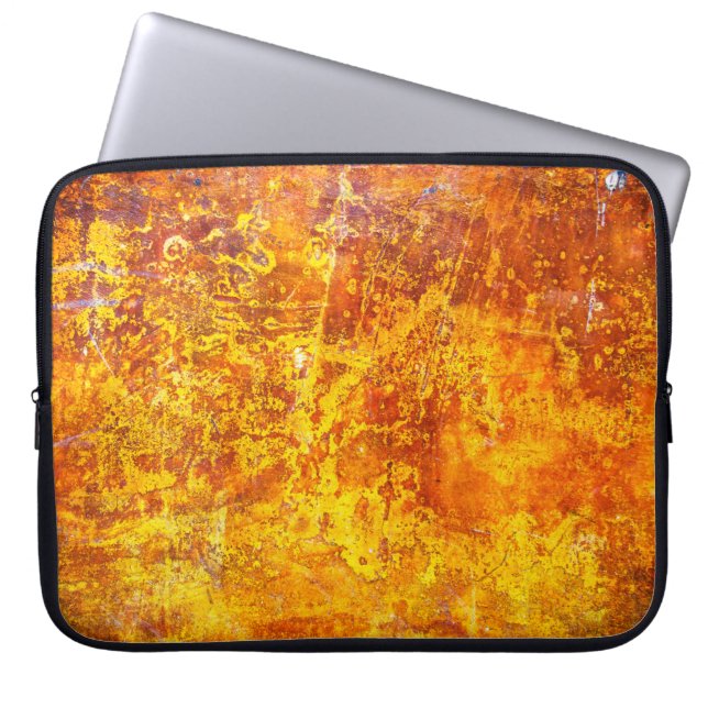 Abstract orange background texture concrete wall,  laptop sleeve (Front)