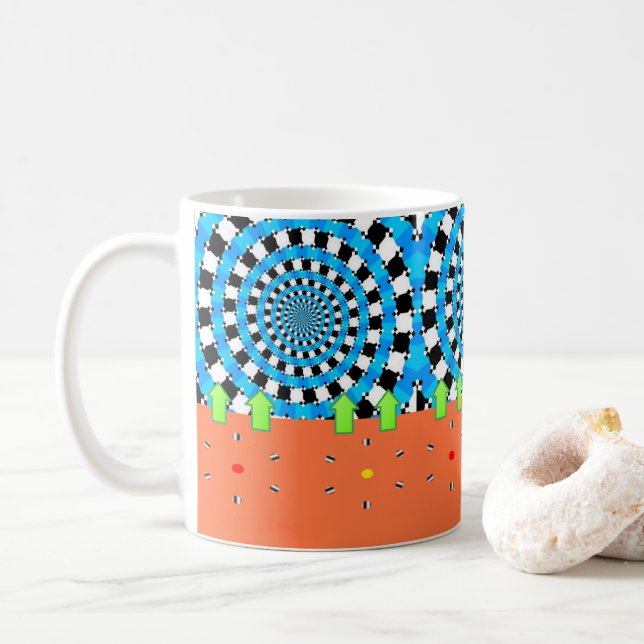 Abstract Orange Blue Mug (With Donut)