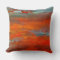 Abstract Orange Blue Sunset Beach Scene Pillow