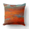 Abstract Orange Blue Sunset Beach Scene Pillow
