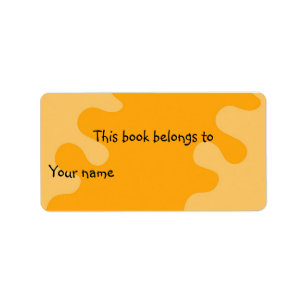 Abstract orange bookplate label