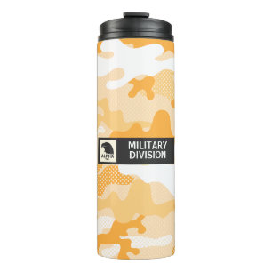 Abstract Orange Camouflage Pattern Thermal Tumbler