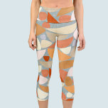Abstract Orange Capri Leggings<br><div class="desc">Abstract modern geometric art in blush pink, teracotta orange and duck egg blue. Organic shapes are scattered over the surface of this textured painting. Original art by Nic Squirrell.</div>