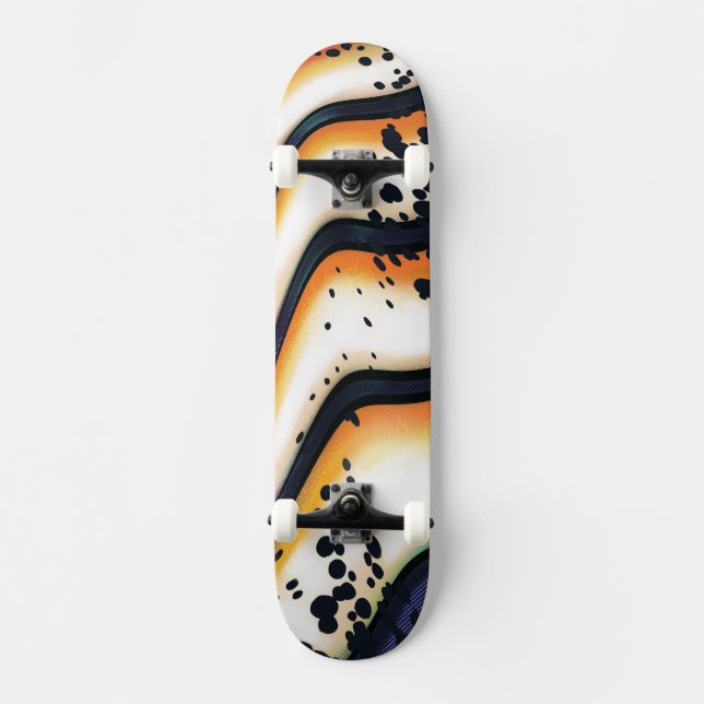 Abstract Orange Flow – Modern Bold Graphic Skateboard (Front)
