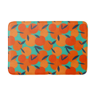 Abstract Orange Fruit Pattern Bath Mat