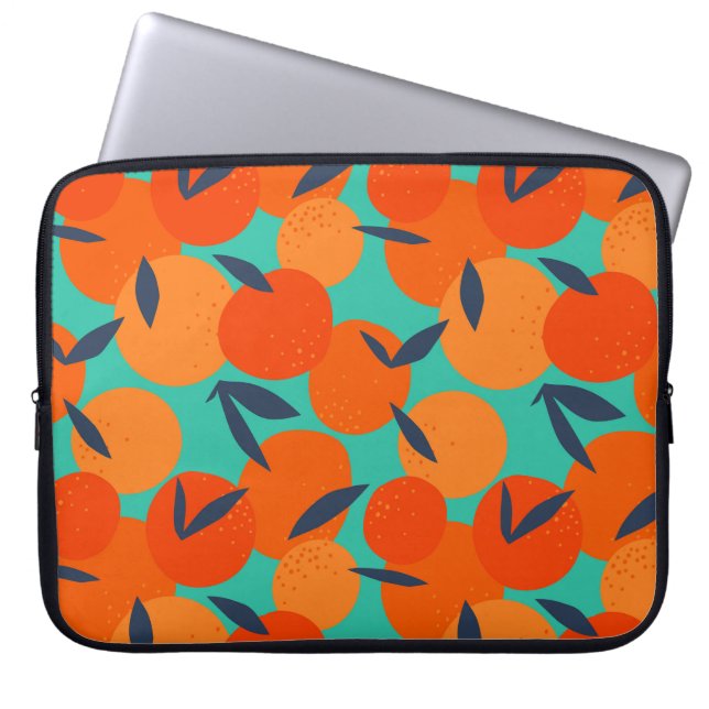 Abstract Orange Fruit Pattern Laptop Sleeve (Front)