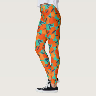 Abstract Orange Fruit Pattern Leggings