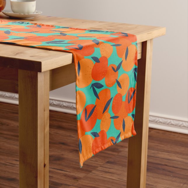 Abstract Orange Fruit Pattern Medium Table Runner (In Situ)