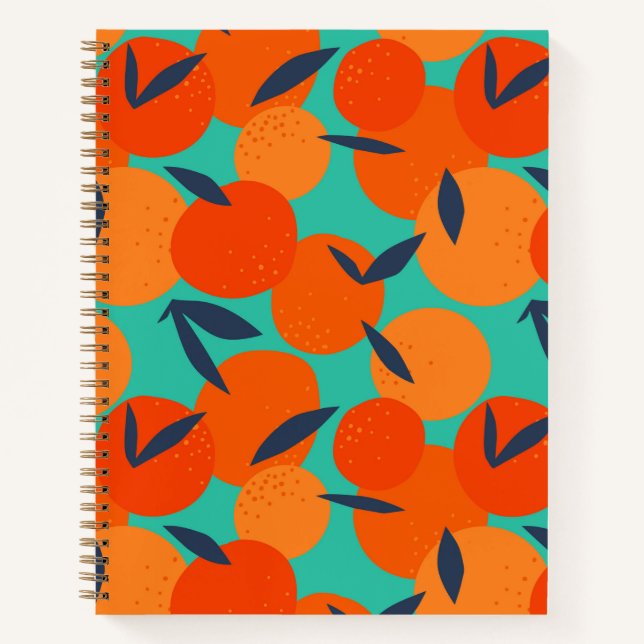 Abstract Orange Fruit Pattern Notebook (Front)