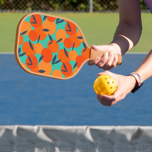 Abstract Orange Fruit Pattern Pickleball Paddle (Insitu)